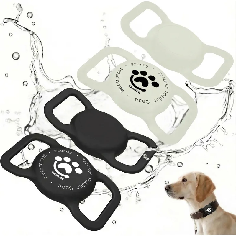 Dog Muzzle Silicone - TAAKCC IP68 Waterpoof Dog Airtag Holder,