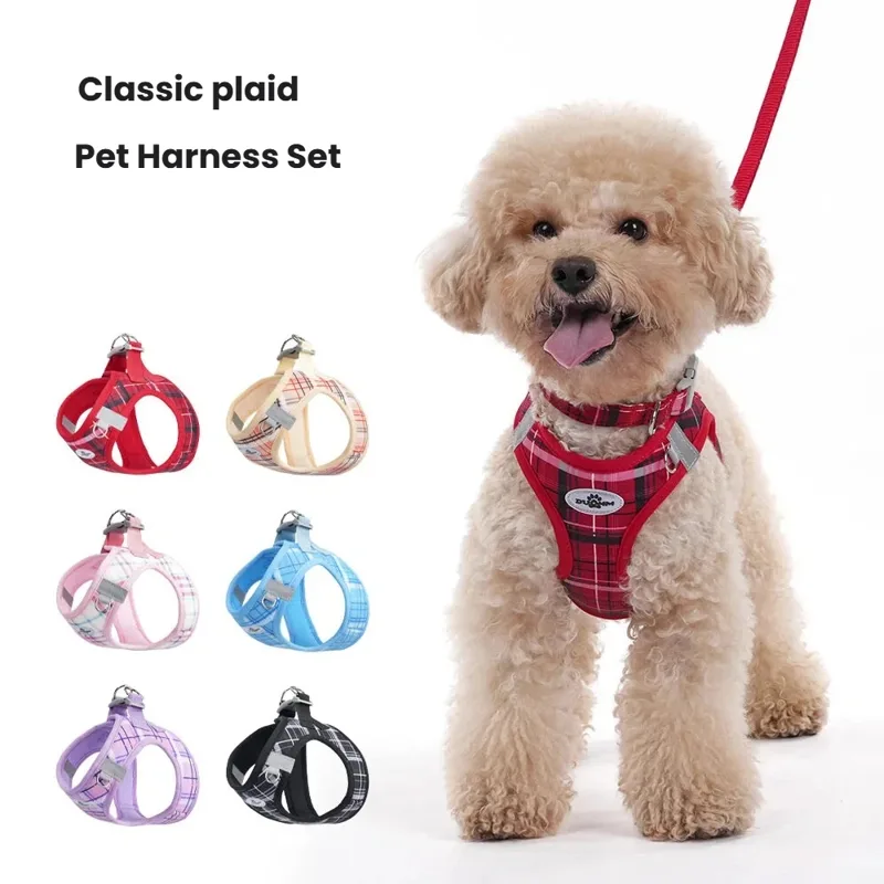 Adjustable No-Pull Plaid Dog H - No Pull Dog Harness 评论和价格