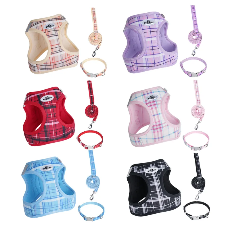 Adjustable No-Pull Plaid Dog H - No Pull Dog Harness 评论和价格