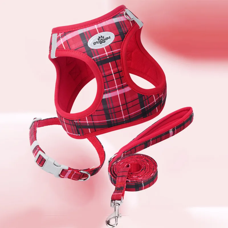 Adjustable No-Pull Plaid Dog H - No Pull Dog Harness 评论和价格