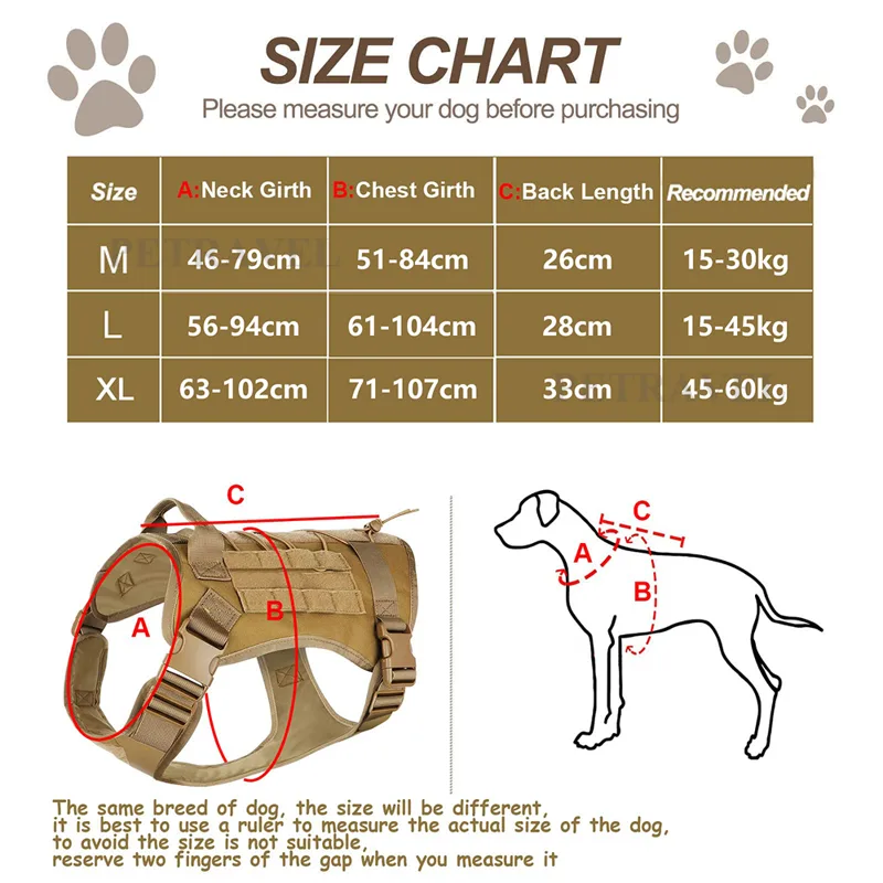 Tactical Dog Harness for Large - No Pull Dog Harness 评论和价格