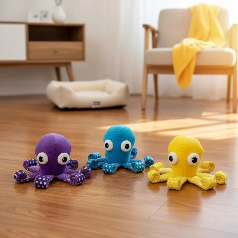 Octopus Squeaky Pet Toy Odor-F - Interactive Cat Toy 评论和价格